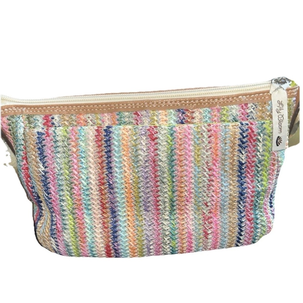 Lily Bloom Multicolor Woven Crossbody Bag with Tan Trim - Picture 2 of 9